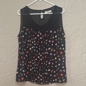Romy Wome's Black Multicolor Floral Tank Top Size XL